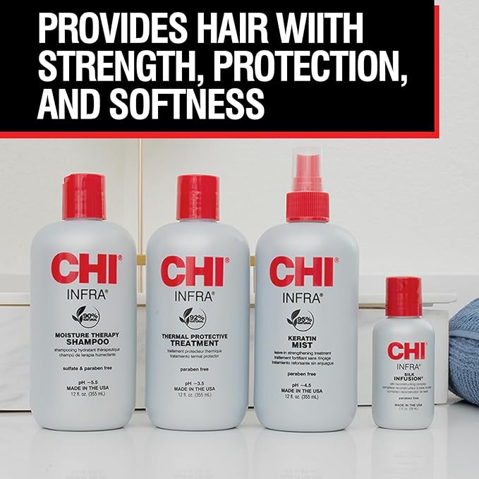 CHI Infra Thermal Protective Treatment, Hair Serum For Protecting Color & Adding Superior Shine & Softness, Hydrating Formula, Sulfate-free, 2 Oz