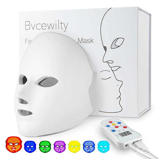 Red Light Therapy for Face, 7 Colors Light Therapy Facial Mask for Skin Care at Home