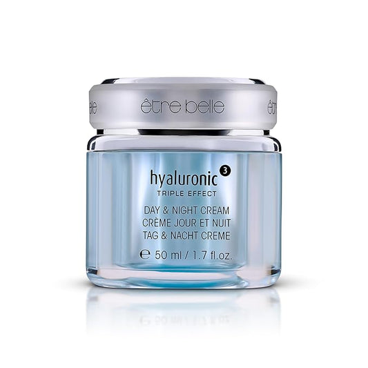 être belle Hyaluronic³ Day & Night Cream | Hyaluronic Acid Moisturizer Face Cream with Squalane, Jojoba, and Grape Seed Oil for All Skin Types | Hydrating, Firming & Plumping Face, 50 ml / 1.7 Fl Oz
