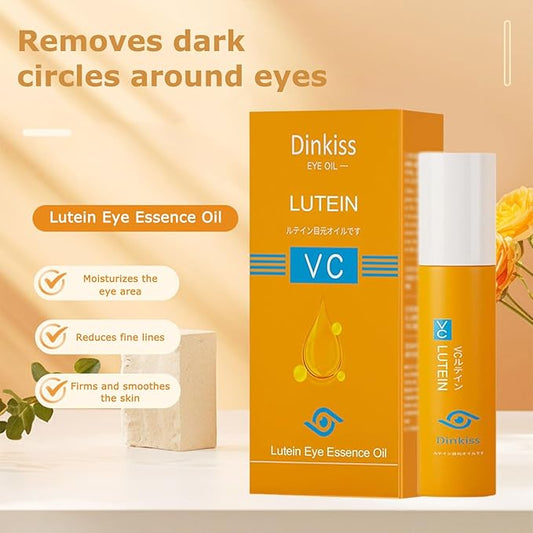 Dinkiss Lutein Eye Essence Oil - Lutein Eye Essence Oil, Lutein Eyes Vc Cream to Improve Eyes Bags Dark Circles (2pcs, 8ml/pcs)