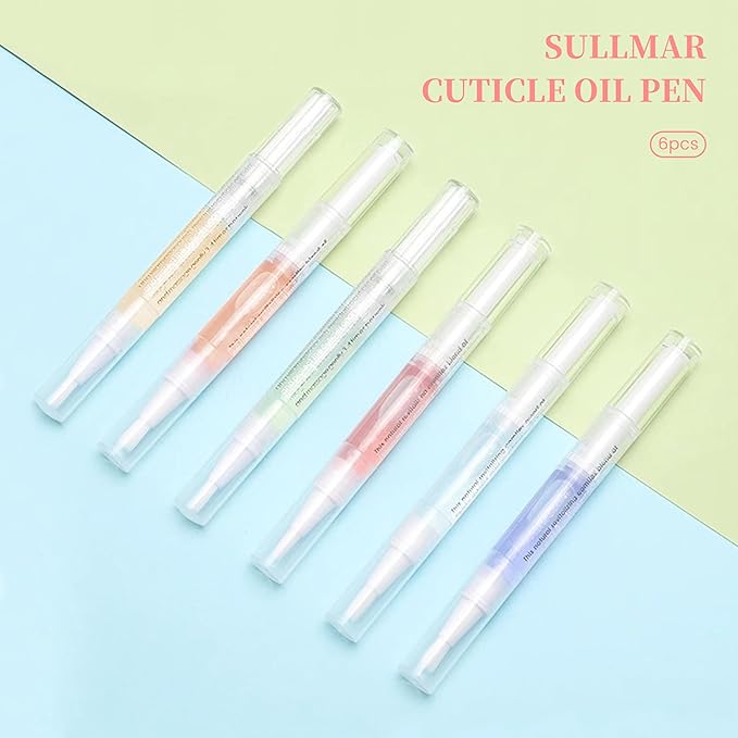 Cuticle Oil Pen Nail Oil Cuticle Pen Nail Care Kit Nourish Oil Repair Enhance Nail Surface for Salon Use(6pcs)