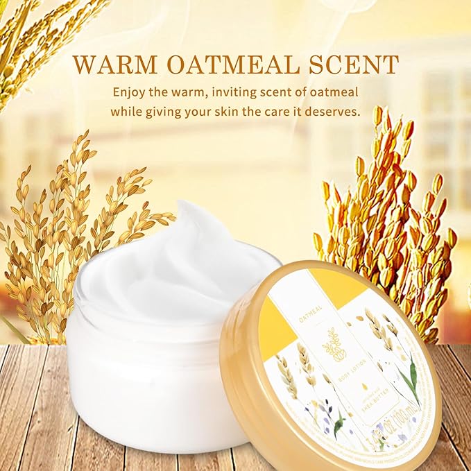 Princess Belle Oatmeal Body Lotion, Travel Size Body Lotion for Women and Men Dry Skin, Deep Moisturizing and Hydrating with Natural Shea Butter, Smell Good, 100ml(3.4floz)