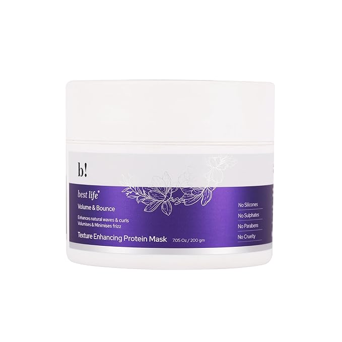 Best Life Volume & Bounce Hair Mask —Deep Nourishment Hair Mask with Plant- Protein, Shea Butter Enhances Natural Waves and Curls | For All Hair Types | 200 g (Pack of 1) white