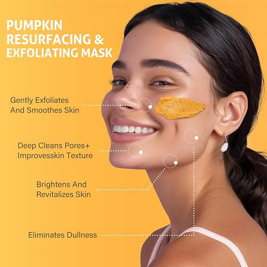 Pumpkin Enzyme Face Mask Skincare| Brightening Exfoliating Facial Mask For Dead Skin,Dullness Dark Spots, Uneven Skin Tone,Large Pores and Brightens Skin,Gift for Him & Her,100g/ 3.52 oz