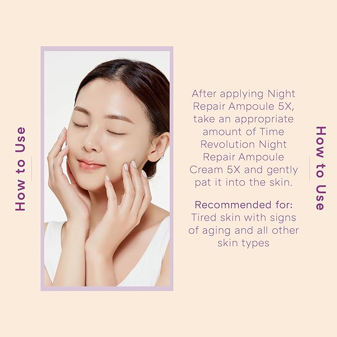 MISSHA Time Revolution Night Repair Ampoule Cream (5th Gen) 1.69 Fl Oz - Triple Fermented Deep-Sleep Night Cream - Overnight Repair for Enhanced Radiance, Korean Skincare