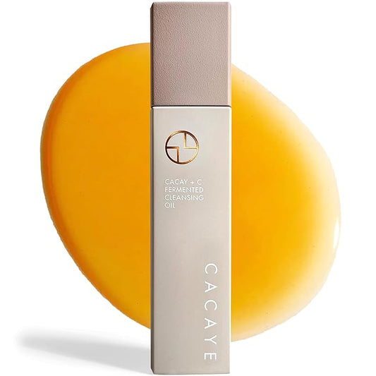CACAYE 3-in-1 Makeup Cleansing Oil for Face, 2.5 ounces, with CaCay Oil and Vitamin C - Anti Aging Facial Oil Cleanser for Wrinkles and Fine Lines - Clean Makeup Remover for All Skin Types