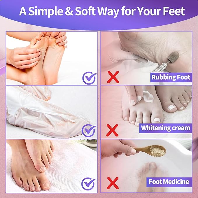 Moisturizing Foot Mask 5 Pack,Hydrating Foot Masks for Dry Cracked Feet,Moisturizing Socks Dry Skin Moisturizer for Soft and Smooth Touch Feet,Foot Care Spa Gifts for Women Men Mother's Day Gifts