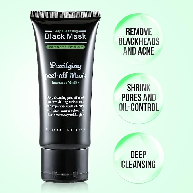 Black Head Remover for Face - Peel Off Charcoal Black Mask, Pore Remover for Nose Deep Cleansing, Pore Remover, Deep Cleansing Blackhead Pores Acne, for All Skin Types