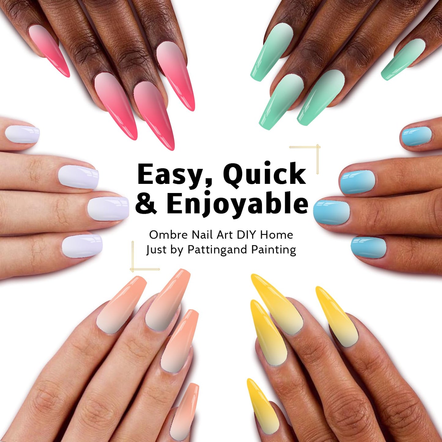 Sponge Pat Paint Nail Gel, Ombre Nails Gradient Gel Nail Blush Blooming Aura Nails Drawing Stripper Floral Painting DIY Nail Art, No Wipe, UV/LED Curing (16 Colors G)