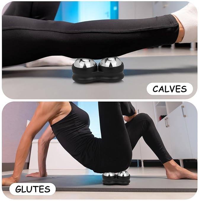 Jade Eye Mask, Facial Cooling Mask & Peanut Massage Roller Ball Cold - Double Ball Massage Tool for Reliefs Muscle Pain