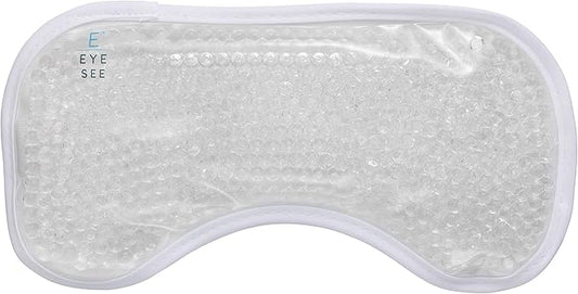 Eye See Plush Gel Eye Mask for Puffy Eyes, White - Cold Eye mask to Treat Dark Circles, Sinuses, Dry Eyes, and for Allergy Relief - Microwave Safe for Heat Therapy