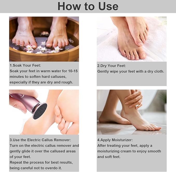 Electric Foot File - Callus Remover for Feet,Adjustable Speed Foot Scrubber with 60 Pcs Sandpaper Discs,Professional Pedicure Tool for Dead Skin and Calluses - Matte Black