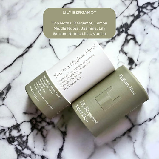 Super Deo - Lily Bergamot | Invisible Deodorant Stick | Natural Deodorant for Men and Women | Aluminium Free | Mitigate Ingrown Hair | Lily and Bergamot Scent
