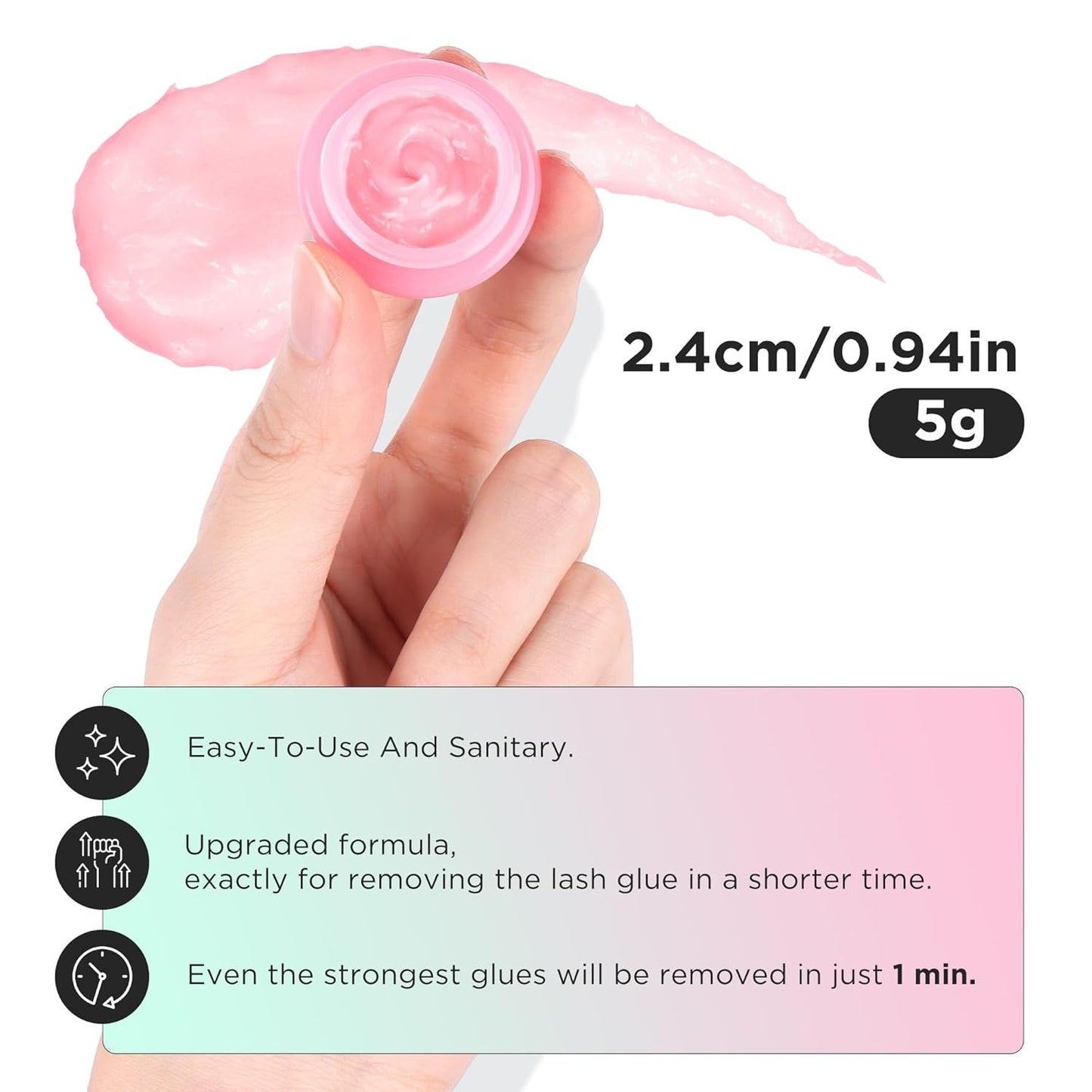 LASHVIEW Eyelash Extension Remover Cream, Light Rose Flavor Cream,Eyelash Adhesive Remover, Professional Eyelash Extensions Remover for Salon,5g