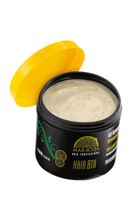 MARACUJA Hair Btx - Passion Fruit Brazilian Btx, Hair Harmonization, Anti-frizz - Intensive Treatment for all hair types, Hair Mask for Damage Repair and Control of Frizz and Volume - 17,63 oz