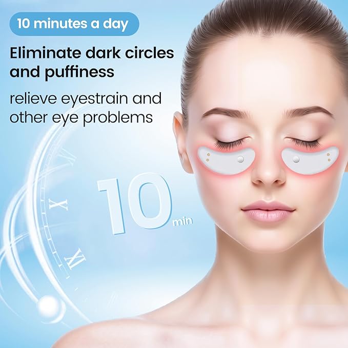 Under eye red light therapy for revitaeyes, eye pods reducing eye bags and dark circles portable under-eye patches