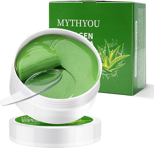 Under Eye Patches, 30 Pairs Aloe Vera Eye Mask for Dark Circles, Puffy Eyes, Wrinkles,Skincare for Women & Men