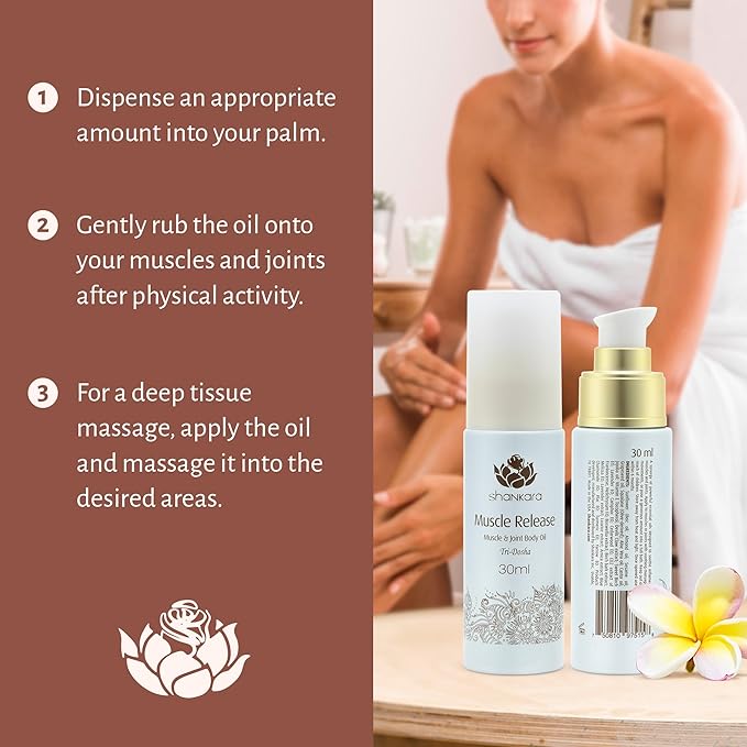 Shankara Body Massage Oil for Muscle Relief – All-Natural Body Oil with Arnica and Lavender Oil for Aromatic Massage Therapy – Warming Oil to Soothe Joints and Muscles (30 ml)