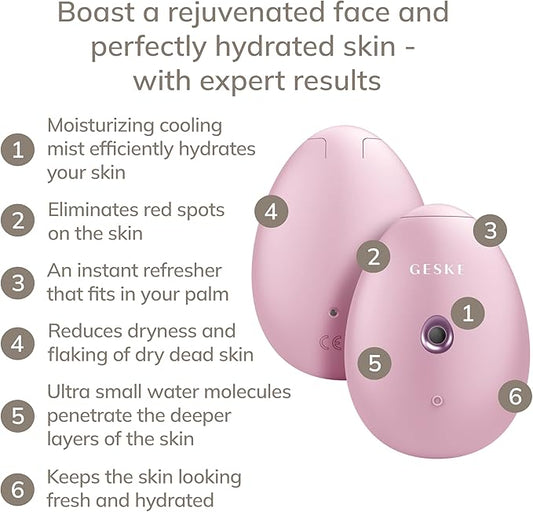 SmartAppGuided™ Facial Hydration Refresher | 4 in 1 | Water Atomizer | Moisturizing Spray Machine | Face Mister | Humidifier for Natural Glow | Reduce Redness & Dry Skin