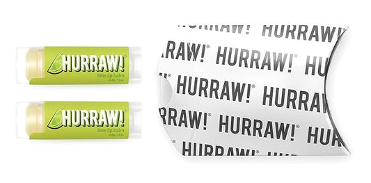 Hurraw! Lime Lip Balm, 2 Pack: Organic, Certified Vegan, Cruelty and Gluten Free. Non-GMO, 100% Natural Ingredients. Bee, Shea, Soy and Palm Free. Made in USA