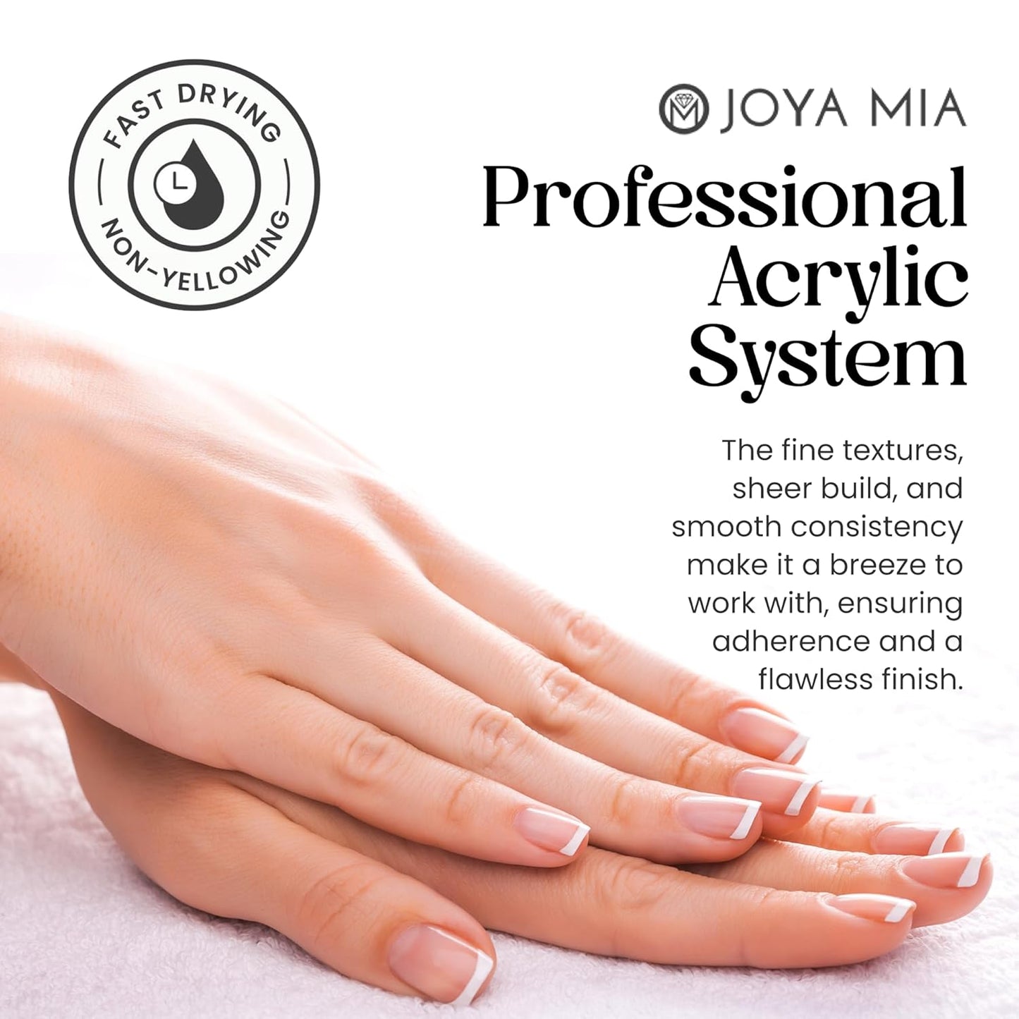 Joya Mia Acrylic Powder for Nails, MMA-Free, Super Adhesion Professional Powder for Flawless & Long-Lasting Nail Enhancements, Easy Application, Vibrant & Stunning Colors - Topaz Pink, 1 oz