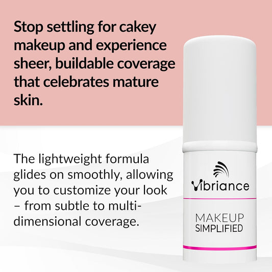 Vibriance Complexion Sticks - Foundation for Mature Skin - Sheer, Buildable Coverage Face Makeup Foundation for Older Women - 3-in-1 Base, Contour, Concealer - Medium