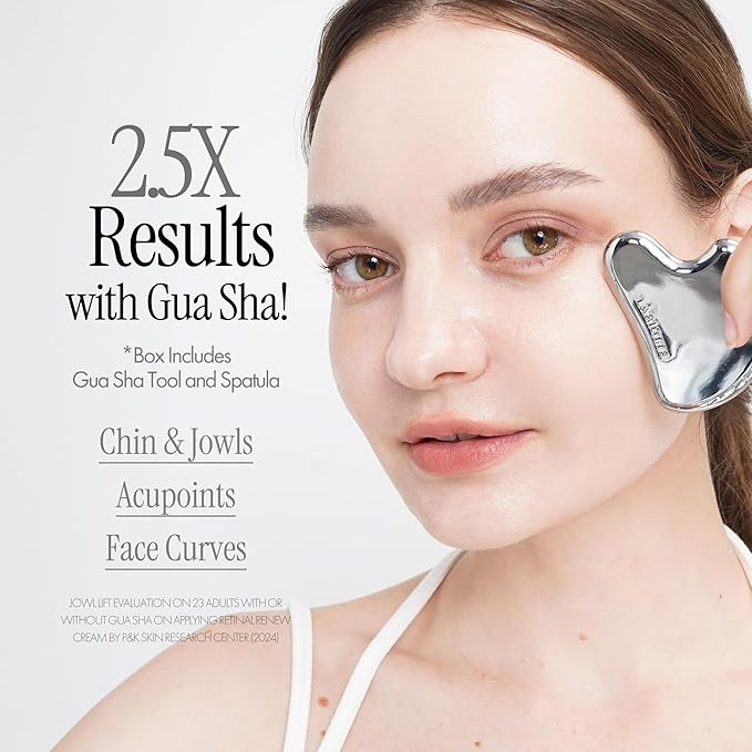 LABIOTTE AESTHE RX Retinal Renew Cream w/Guasha Tool | Korean Moisturizer Face Cream for Women & Men w/Retinal | Tightening Lifting Skin Cream for Mature Skin 50ml/1.69 fl oz