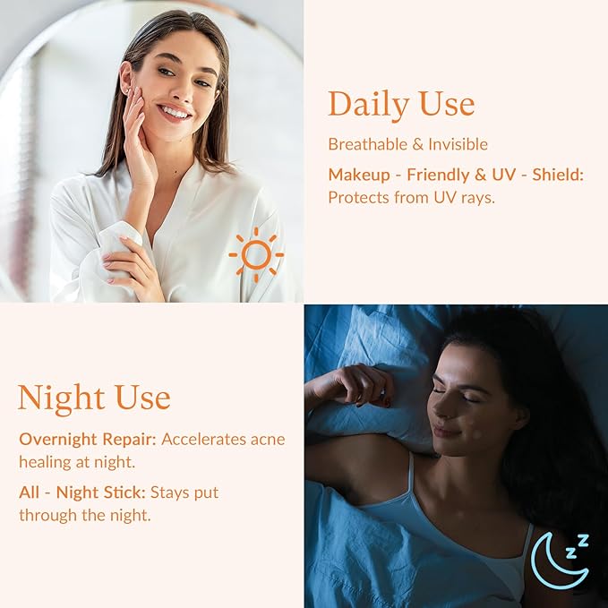 Hydrocolloid Pimple Patches with Salicylic Acid for Face, Acne Pimple Patch Invisible Spot Cover Treatment for Zits, Blemishes, and Pimples – Absorbing Zit Patch for Clear Skin (72 Count）