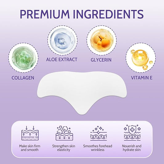 Forehead Wrinkle Patches - 12pcs Smooth Fine Lines & Wrinkles, Anti-Wrinkle Patches with Aloe,Vitamin E, Anti Wrinkle Patches, Forehead Wrinkles Treatment with Hydrolyzed Collagen