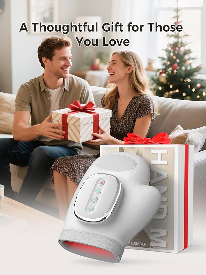 Hand Massager with Heat & Compression – Relief for Arthritis, Carpal Tunnel, & Muscle Tension – 3 Massage Modes, 5 Compression Levels, & Adjustable Temperature – Mother's Day Gift