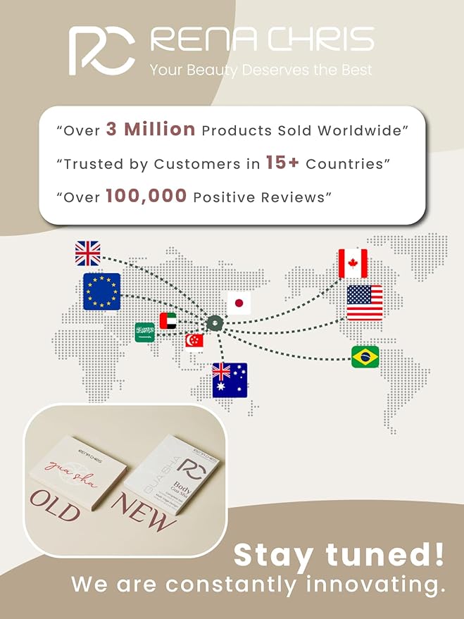 Rena Chris Body Gua Sha Tools, Stainless Steel GuaSha Tool, Manual Massage Sticks for Jawline Sculpting and Puffiness Reducing, Whole Body Skin Care Massager (Silver)