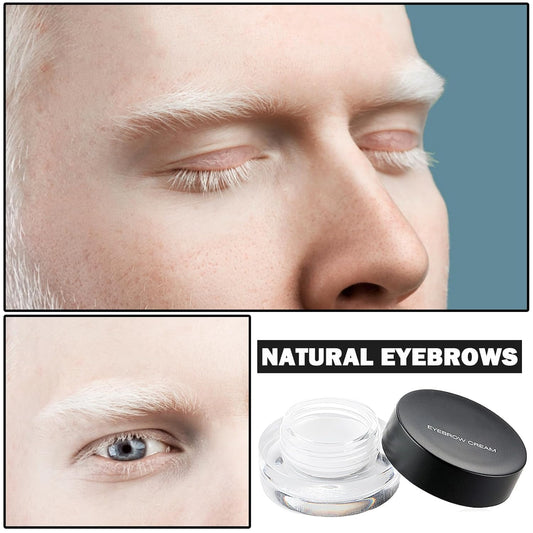 Eyebrow Pomade Cream,Brow Pomade Gel Naturally Long Lasting Waterproof,Delicate and Smooth Eye Brow Makeup Cosmetics with Eyebrow Brush - White