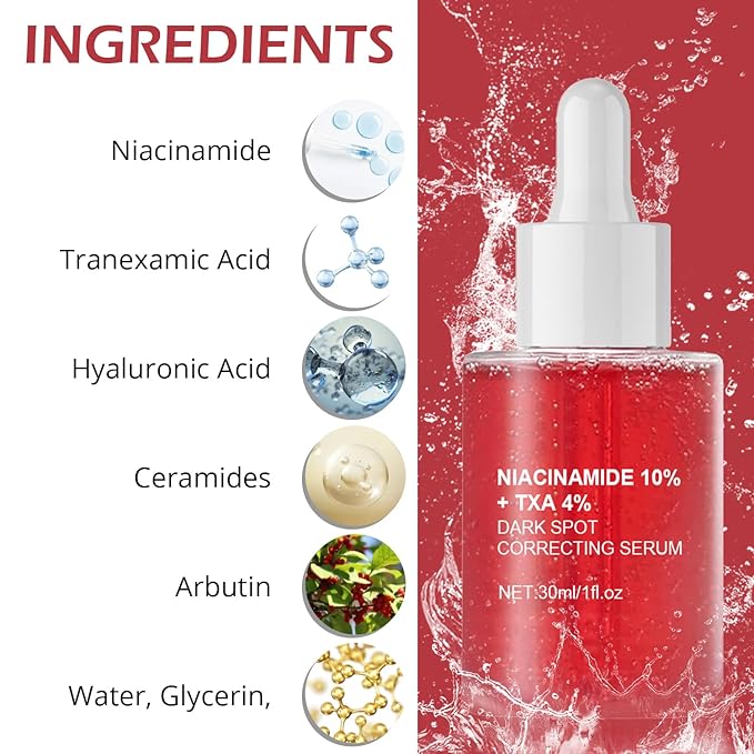 Niacinamide Serum 10% + Txa 4% Acid For Face,Face Skin Care To Firm,Smooth,Nourish - Pore Minimizer, Korean Glass Skin,Fragrance-Free(60ml /2 Fl.Oz.)