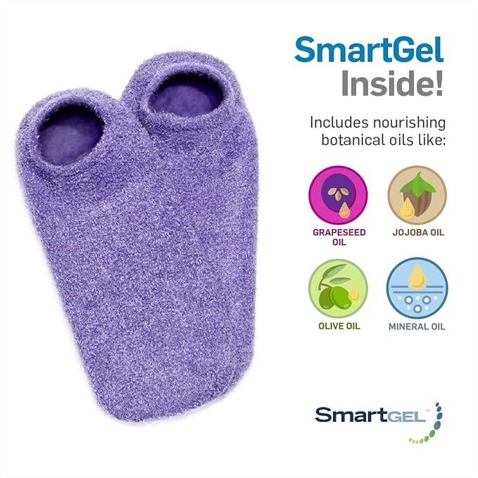 NatraCure Moisturizing Gel Booties and Gloves Set - (for Dry Skin, Dry Hands, feet, Cracked Heels, cuticles, Rough Skin, Dead Skin, use with Your Favorite lotions) - 155/175-LAV/RET - Color: Lavender