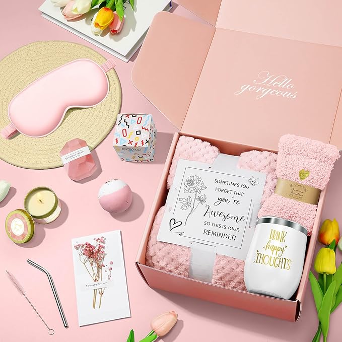 Happy Birthday Gifts for Women Mom Her Friend Sister Wife Grandma, Self Care Gifts Get Well Gifts Unique Relaxing Spa Gift Basket Set, Mothers Day Gifts for Mom Wife Grandma Daughter Friends Sister