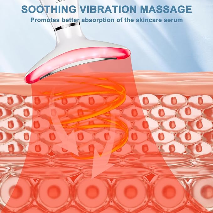 Face and Neck Massager,3 Color Facial Tool with Vibration, Rechargeable Facial Massager for Skin Care (White)