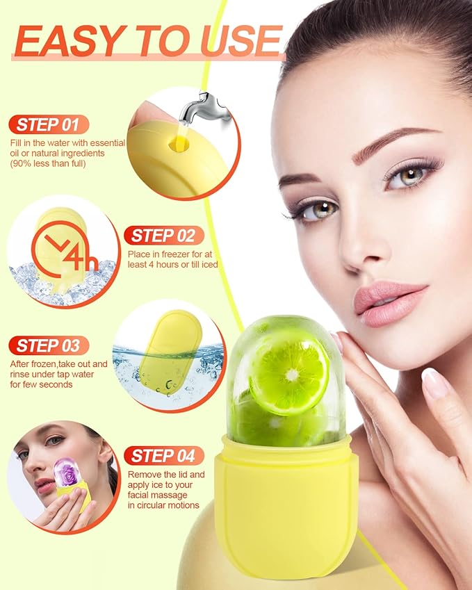 Ice Roller for Face & Eye, Beauty Facial Ice Holder Mold Face Puffiness Relief Massage Skin Care Tools for Brighten Lubricate Shrink Pores Remove Fine Lines