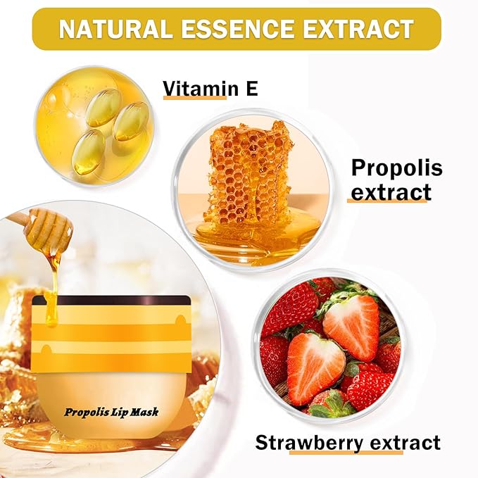 NVLEPTAP 2PCS Bee Lip Balm Honey Pot Honey Lip Balm Moisturizing Honey Lip Mask Lip Care Products Lip Balm with Wand