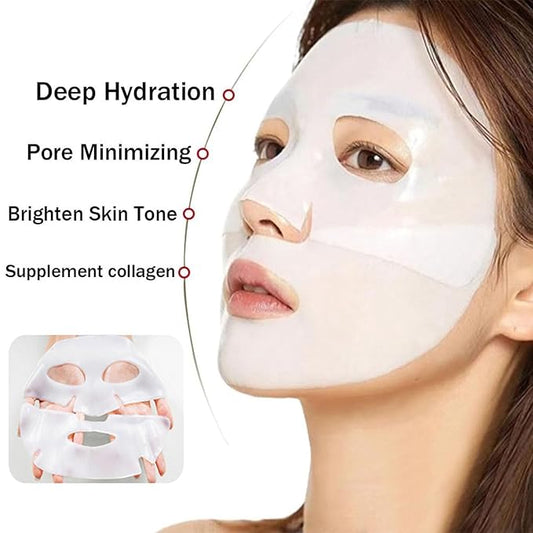 4 Pack Deep Collagen Overnight Mask,Bio-Collagen Real Deep Mask, Skinqueen Korean Collagen Films Deep Collagen Anti Wrinkle Firming Lifting Face Mask