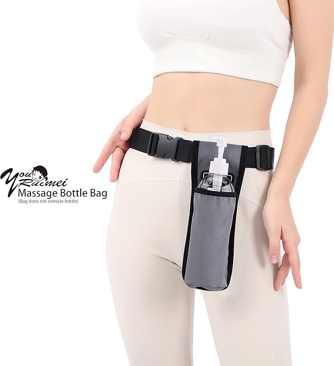Massage Bottle Holster -2 Adjustable Massage Oil Bottle Pack (Grey, 1 Bottle)