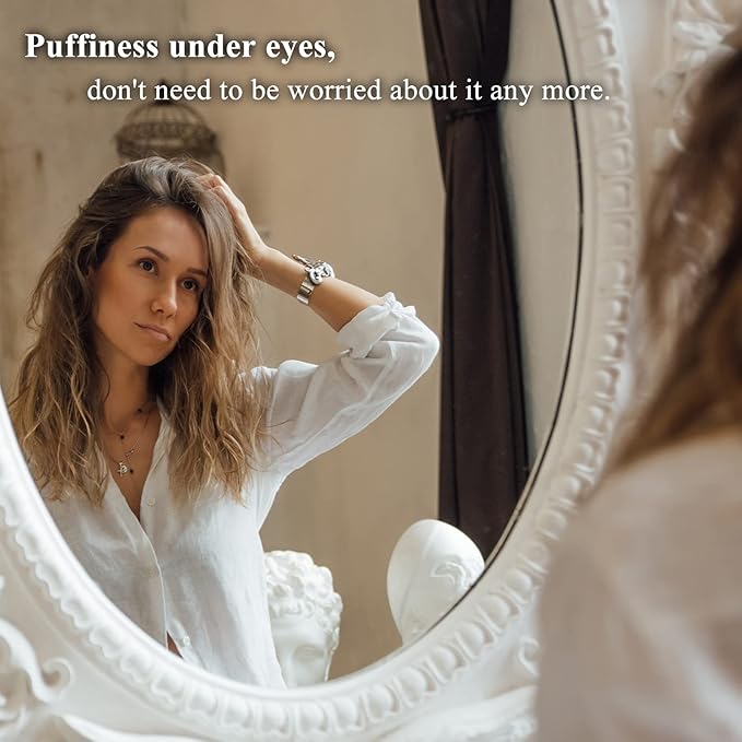 Ideal Swan Eye Massager Wand - Chargeable Facial Massager for Dark Circles, Eye Bags, Puffiness Under Eyes (White)