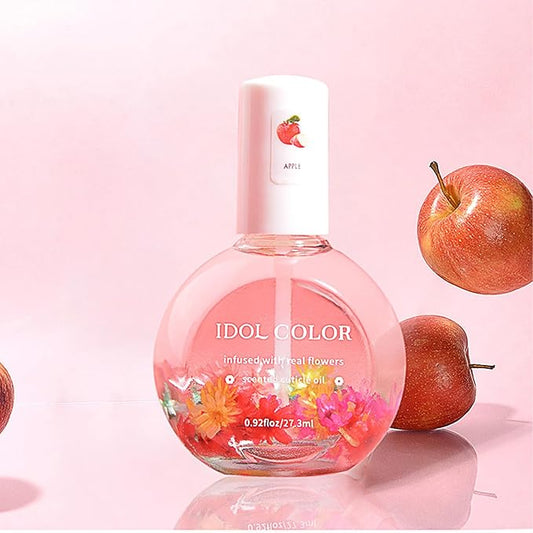 Flowery Scented Cuticle Oil, Infused with Real Flowers, Cuticle Revitalize Oil, Nail Oils For Growth And Strength, Cuticle Remover - Nail Strengthener - Cuticle Softener (0.92 fl.oz, APPLE)