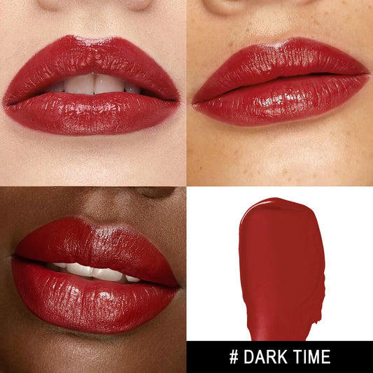 MAKI YIKA Moisture Dark Red Lipstick for Women Hydrate Lip Balm for Dry Cracked Lips Weightless Glossy Lip Color Juicy Finish,MA052 Dark Time