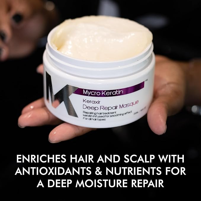 Keratin Keraxir Bonding Repair Hair Treatment - Deep Conditioner, Hair Mask for Damaged Hair, 8.45 Fl Oz