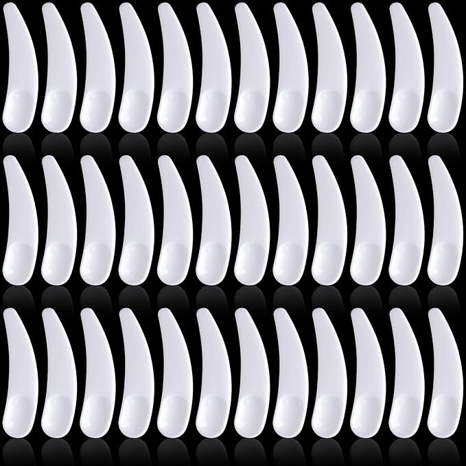 50PCS Cosmetic Spatulas, 2inch Small Makeup Spatula, Mini Plastic Skin Care Scoop, Face Mask Applicator, Facial Supplies for Estheticians Mixing and Sampling Women Girls