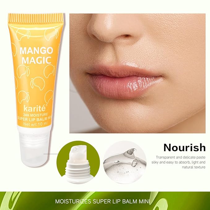 Lip Balm, fruit flavor - sweet watermelon, fragrant mango and elegant mango - perfect lady's storage and lady's birthday gift, 100% natural lipstick