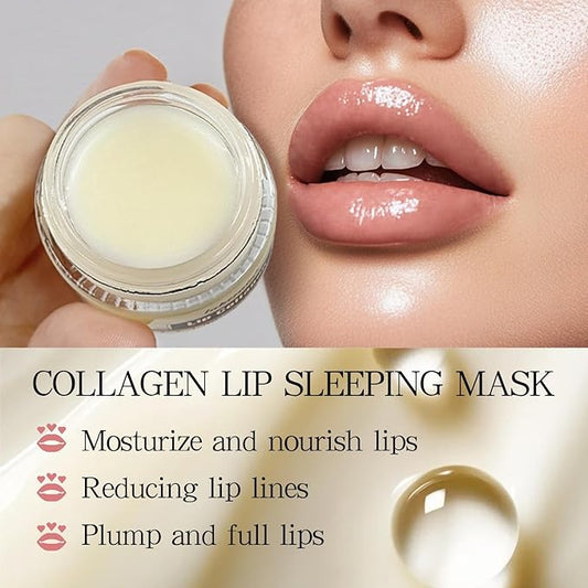 Lip Sleeping Mask - Lip Balm Hydrating - Lip Mask Overnight - Lip Butter Balm - Lip Moisturizer for Very Dry Lips - Extreme Dry Lips Treatment - Lip Plumper for Women - Lip Filler Lip Collagen
