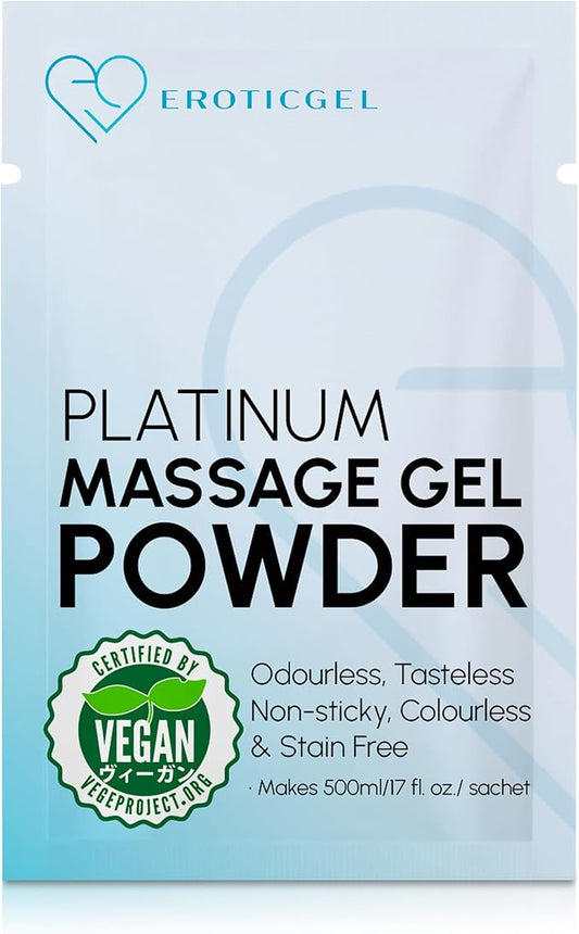 Premium Massage Gel Powder | 5g Travel Sachet Makes 500ml/ 16.9 fl oz | Made in Japan Paraben & Glycerine Free