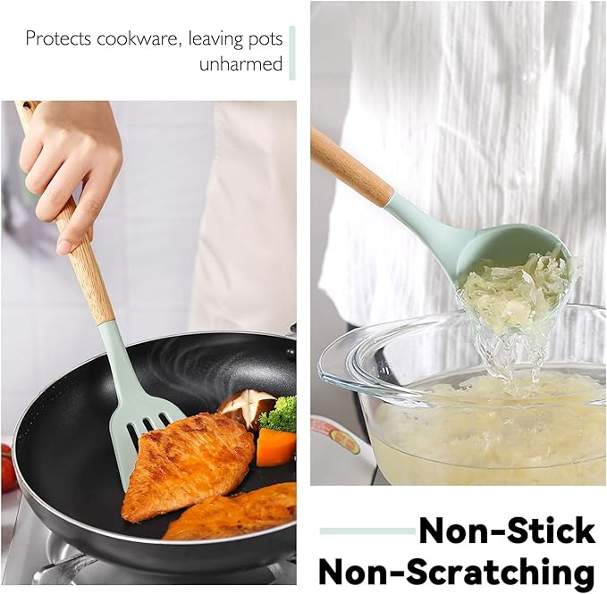 12PCS Camping Accessories Kitchen Cooking Utensils Set - Portable Outdoor Camp Cookware Set, Silicone Camper Essentials Gear Must Have Supplies for Travel RV BBQ Grill Picnic Hiking