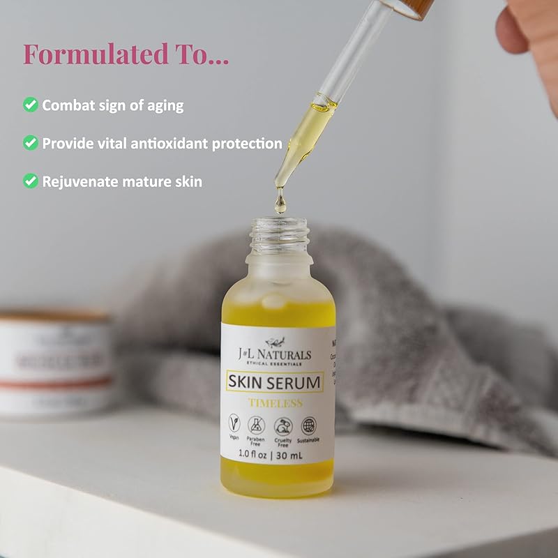 J&L Naturals | Face & Body Oil for Oily, Sensitive, Dry, Combination, Mature, & Dull Skin Types | With Jojoba Oil, Grapeseed Oil, Sunflower Oil, & More (1 Fl Oz (Pack of 5), Variety)